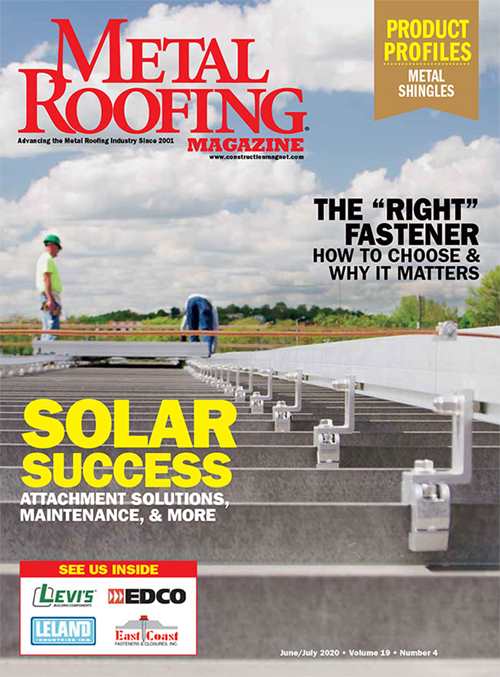 Our new Solar Snap® product as featured in Metal Roofing Magazine