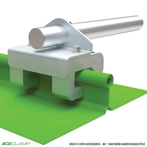 1 Bar Snow Guards for Bulb Style Standing Seam Metal Roofs