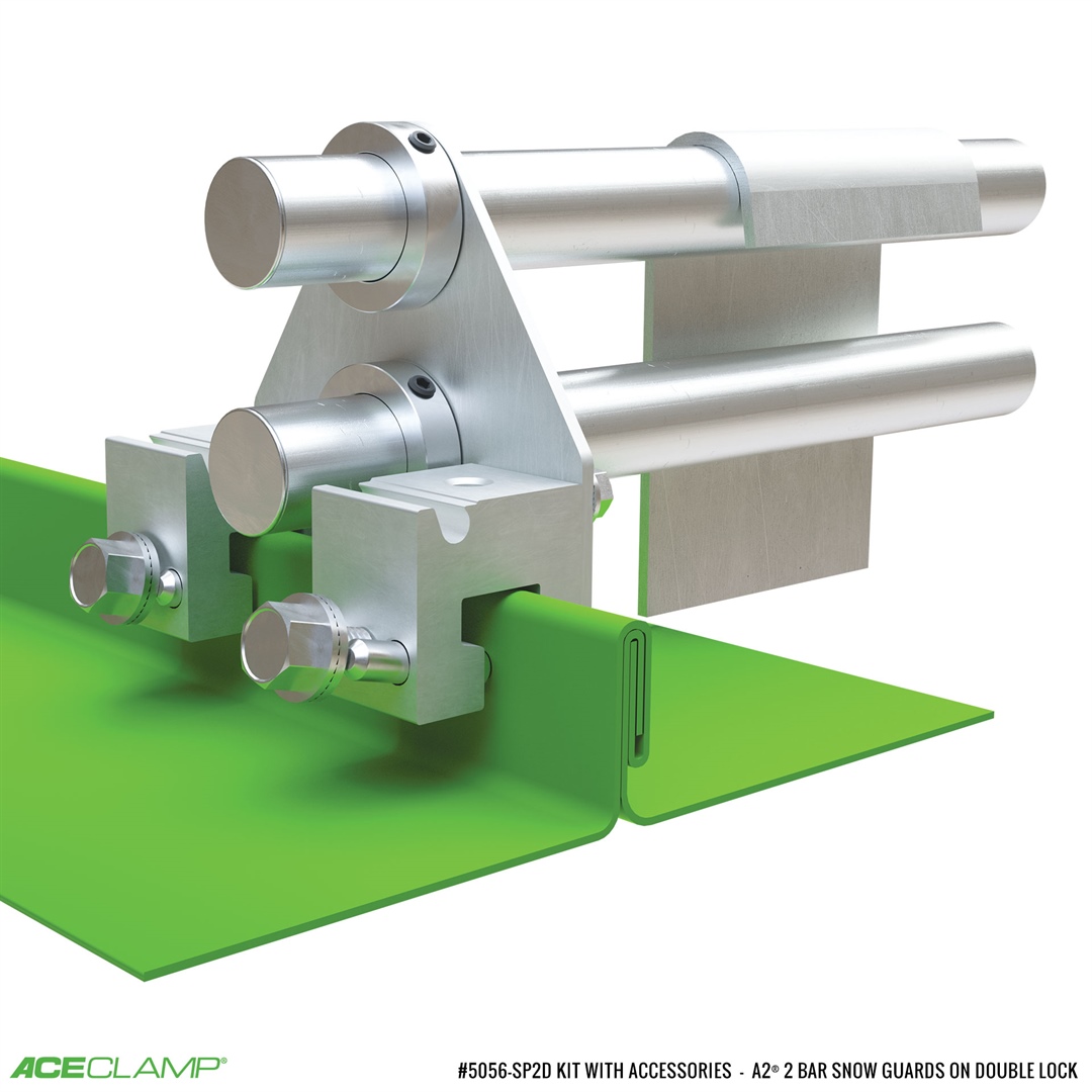 2 Bar Snow Guards for Double Lock Standing Seam Metal Roofs