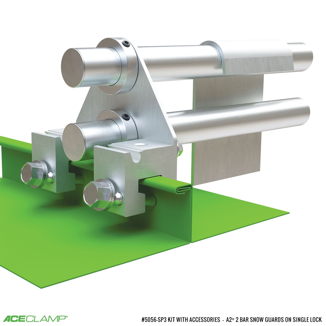 2 Bar Snow Guards for Single Lock Standing Seam Metal Roofs