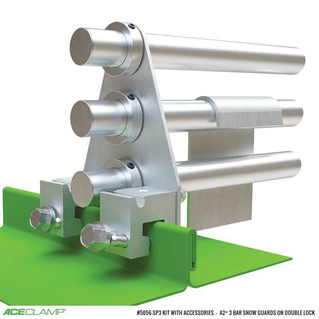 3 Bar Snow Guards for Double Lock Standing Seam Metal Roofs