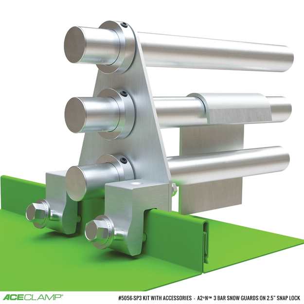 3 Bar Snow Guards for Snap Lock Standing Seam Metal Roofs
