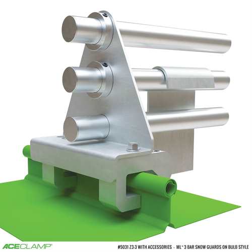 3 Bar Snow Guards for Bulb Style Standing Seam Metal Roofs