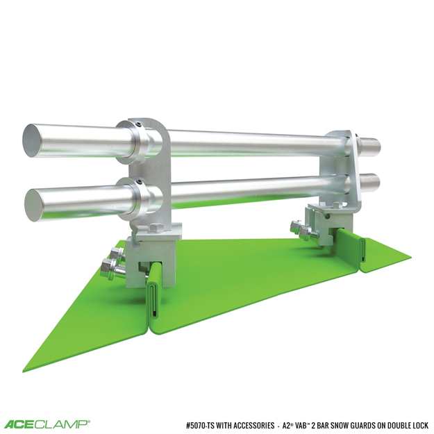 2 Bar Variable Angle Snow Guards for Double Lock Standing Seam Metal Roofs