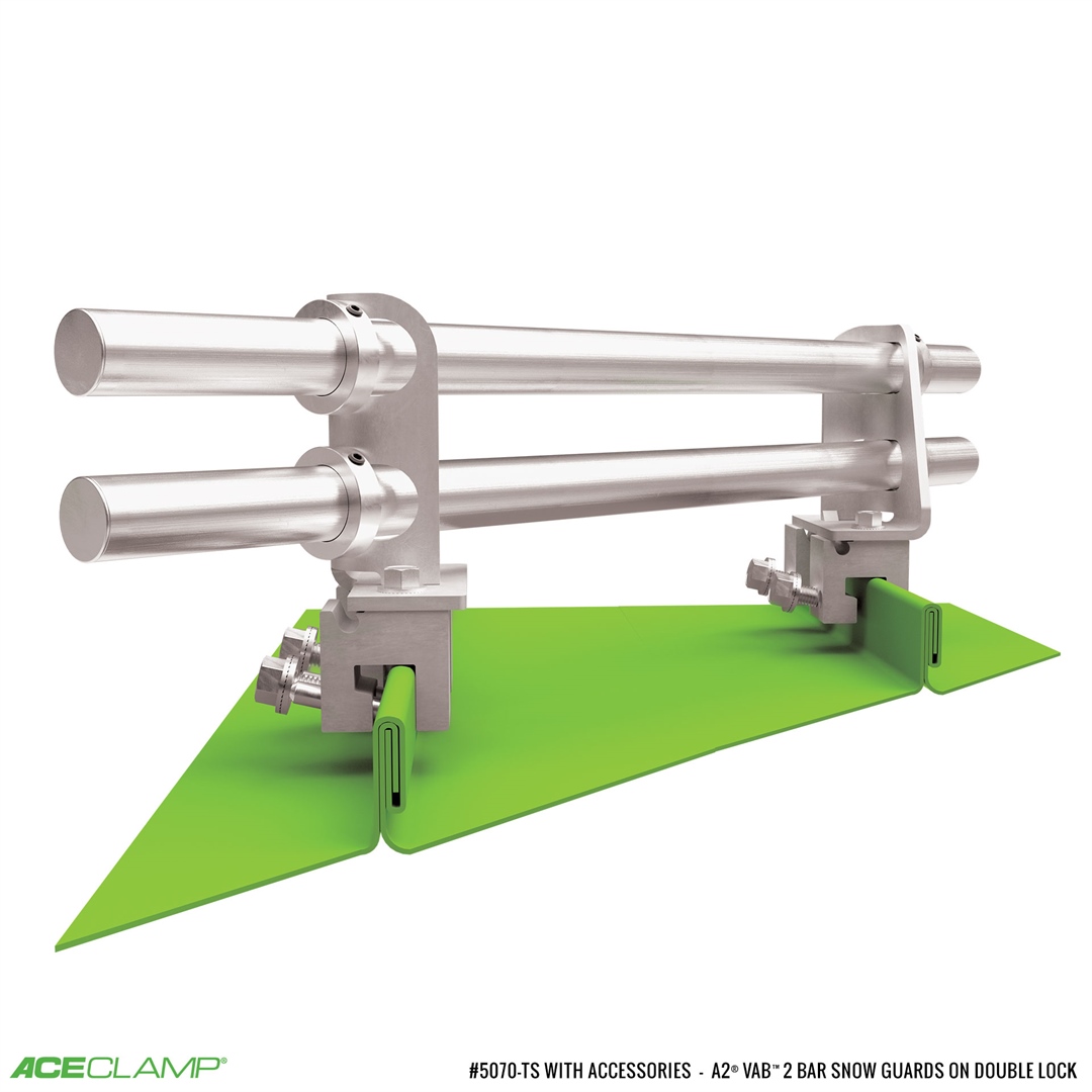 2 Bar Variable Angle Snow Guards for Double Lock Standing Seam Metal Roofs
