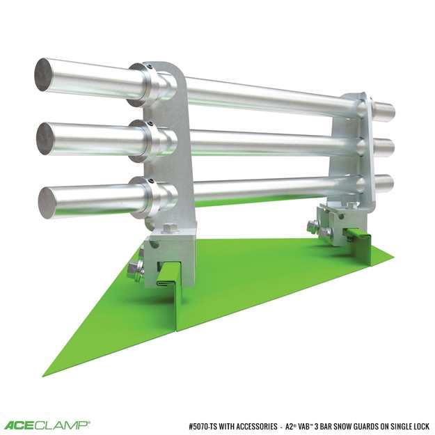 3 Bar Variable Angle Snow Guards for Single Lock Standing Seam Metal Roofs