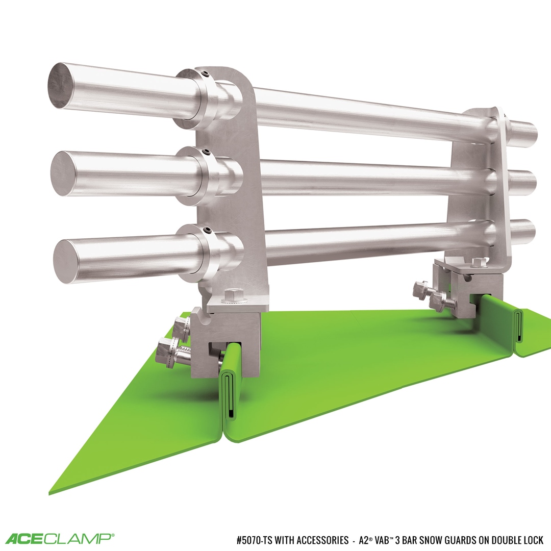 3 Bar Variable Angle Snow Guards for Double Lock Standing Seam Metal Roofs
