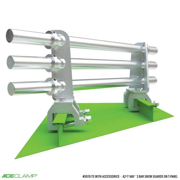 3 Bar Variable Angle Snow Guards for T-Panel Standing Seam Metal Roofs