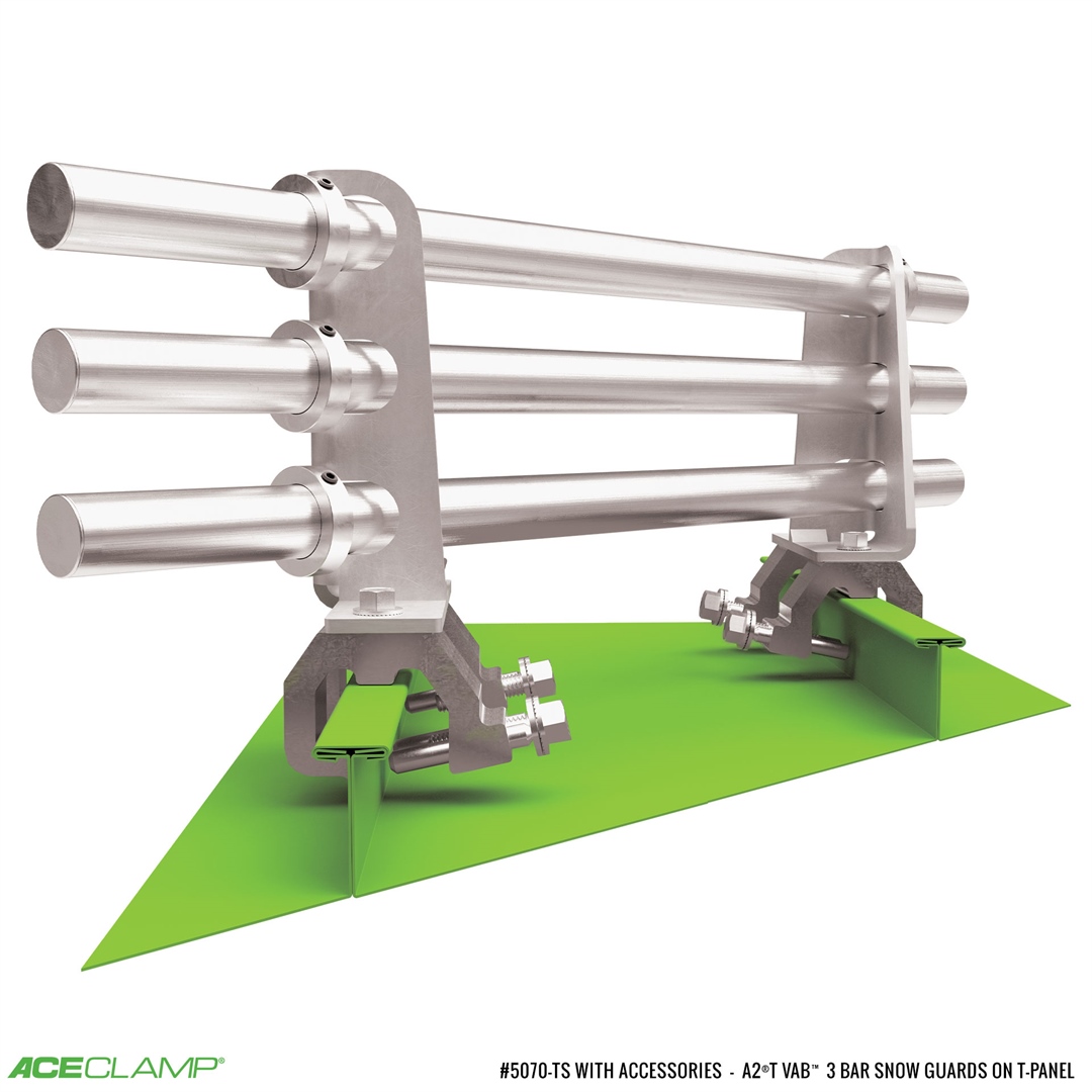 3 Bar Variable Angle Snow Guards for T-Panel Standing Seam Metal Roofs