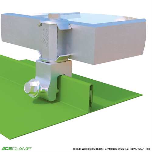 Railless Solar Racking Kit for Snap Lock Standing Seam Metal Roofs