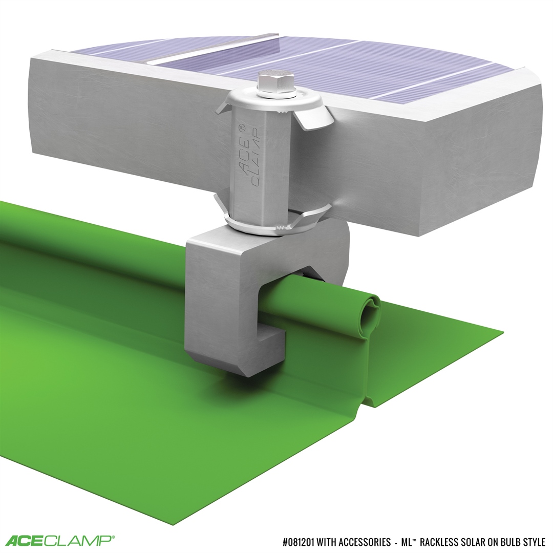Railless Solar Racking Kit for Bulb Style Standing Seam Metal Roofs - ML™