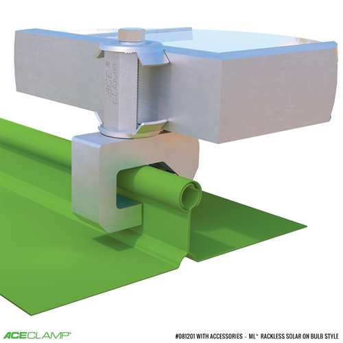 Railless Solar Racking Kit for Bulb Style Standing Seam Metal Roofs