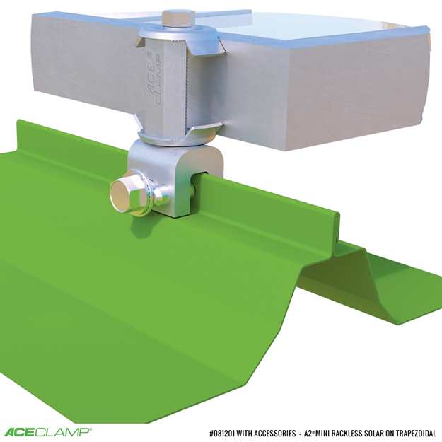 Railless Solar Racking Kit for Trapezoidal Standing Seam Metal Roofs