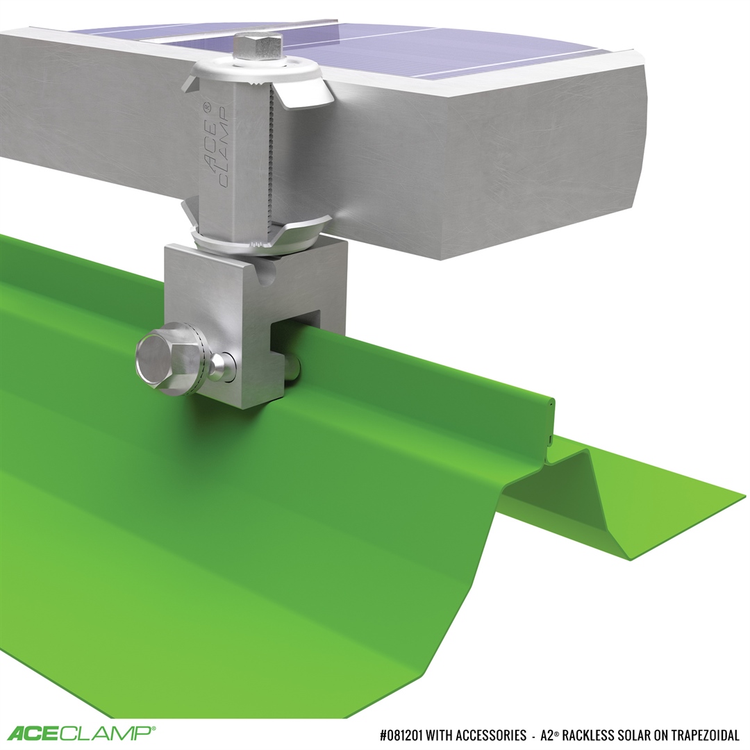 Railless Solar Racking Kit for Trapezoidal Standing Seam Metal Roofs - A2®