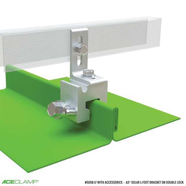 L-Foot Solar Panel Mounting Kit for Double Lock Standing Seam Metal Roofs