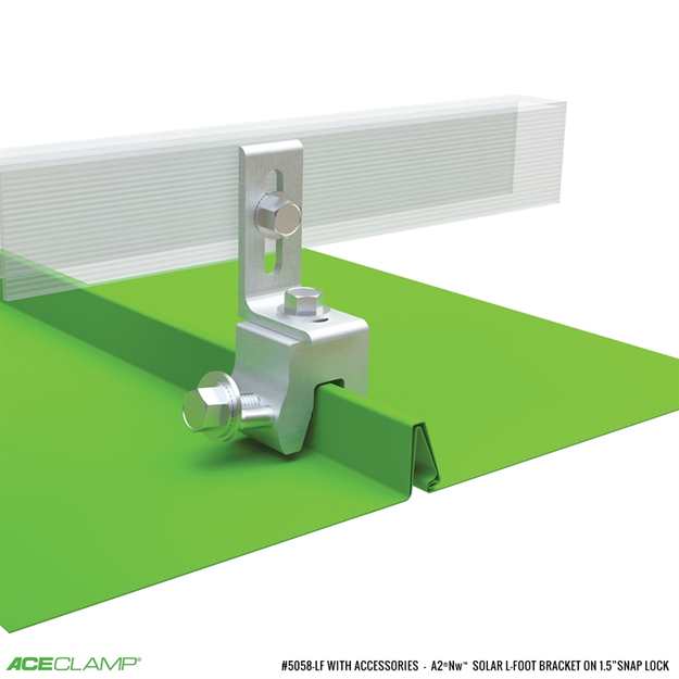 L-Foot Solar Panel Mounting Kit for Snap Lock Short Standing Seam Metal Roofs