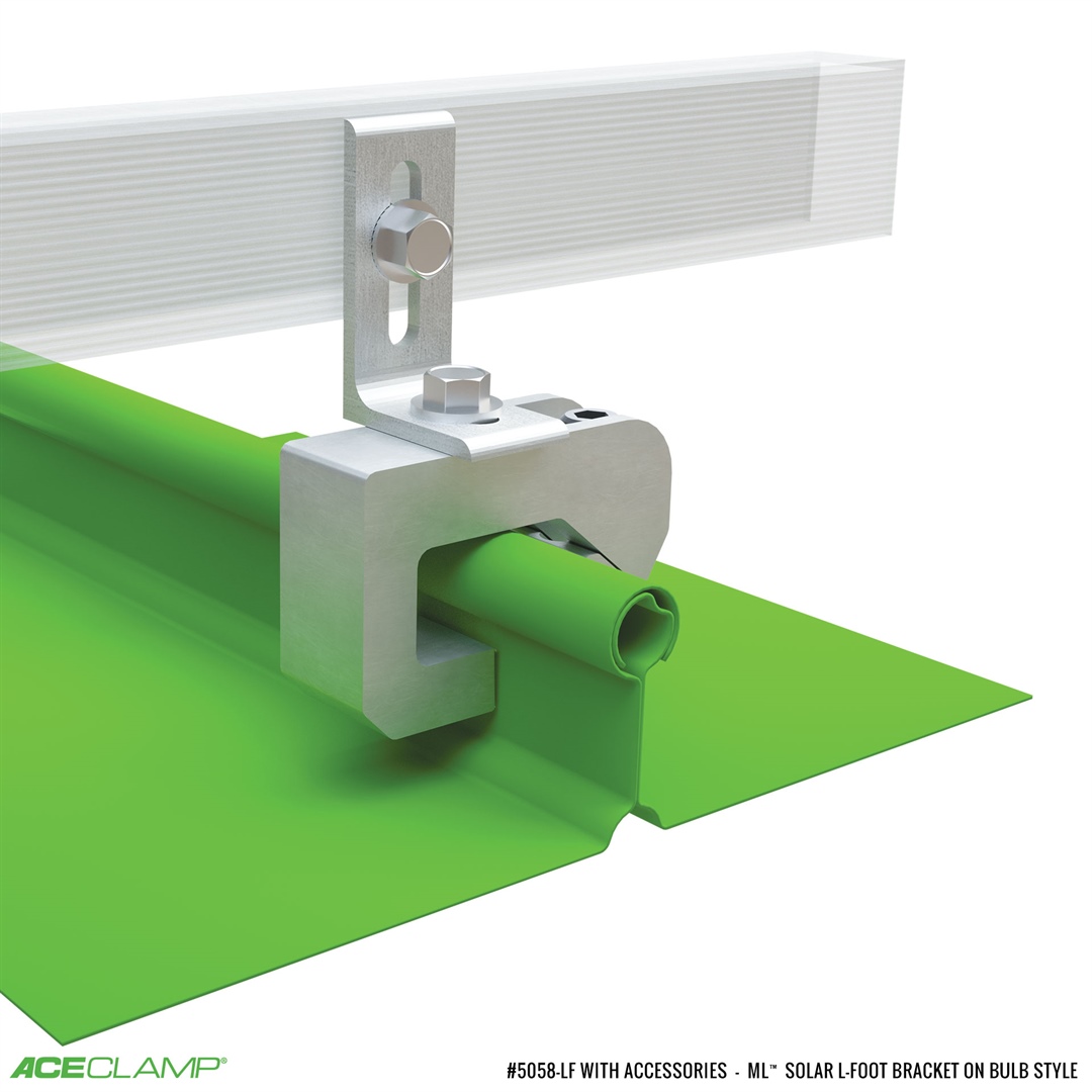 L-Foot Solar Panel Mounting Kit for Bulb Style Standing Seam Metal Roofs - ML™