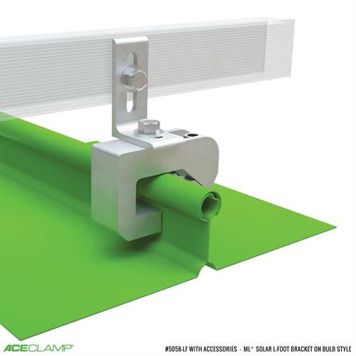 L-Foot Solar Panel Mounting Kit for Bulb Style Standing Seam Metal Roofs