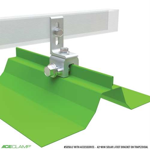 L-Foot Solar Panel Mounting Kit for Trapezoidal Standing Seam Metal Roofs