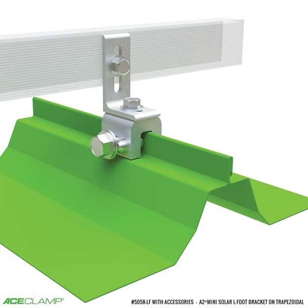 L-Foot Solar Panel Mounting Kit for Trapezoidal Standing Seam Metal Roofs