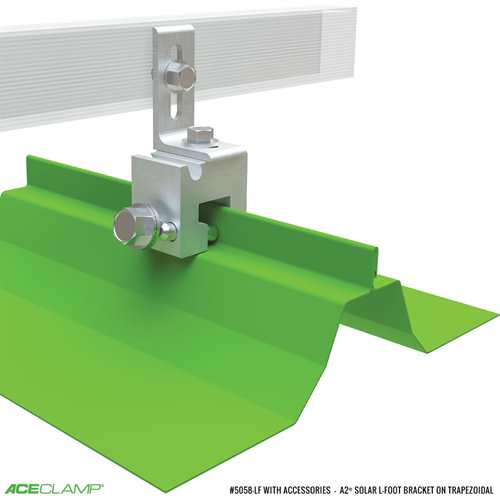 L-Foot Solar Panel Mounting Kit for Trapezoidal Standing Seam Metal Roofs