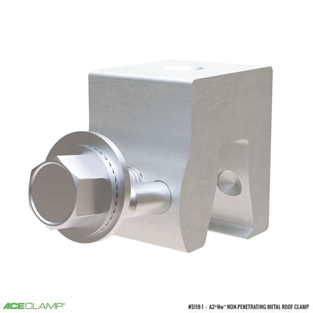 A2®Nw™  Non-Penetrating Metal Roof Clamp for Nail Down Wide Panels