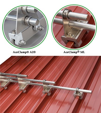 Snow Retention Rails AceClamp® Snow Retention Roof Systems - AceClamp