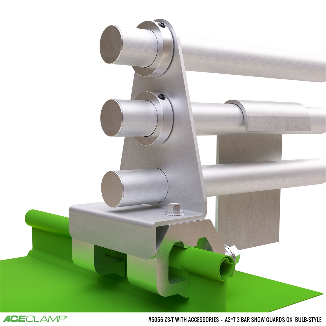 3 Bar Snow Guards for Bulb Style Standing Seam Metal Roofs - A2®T
