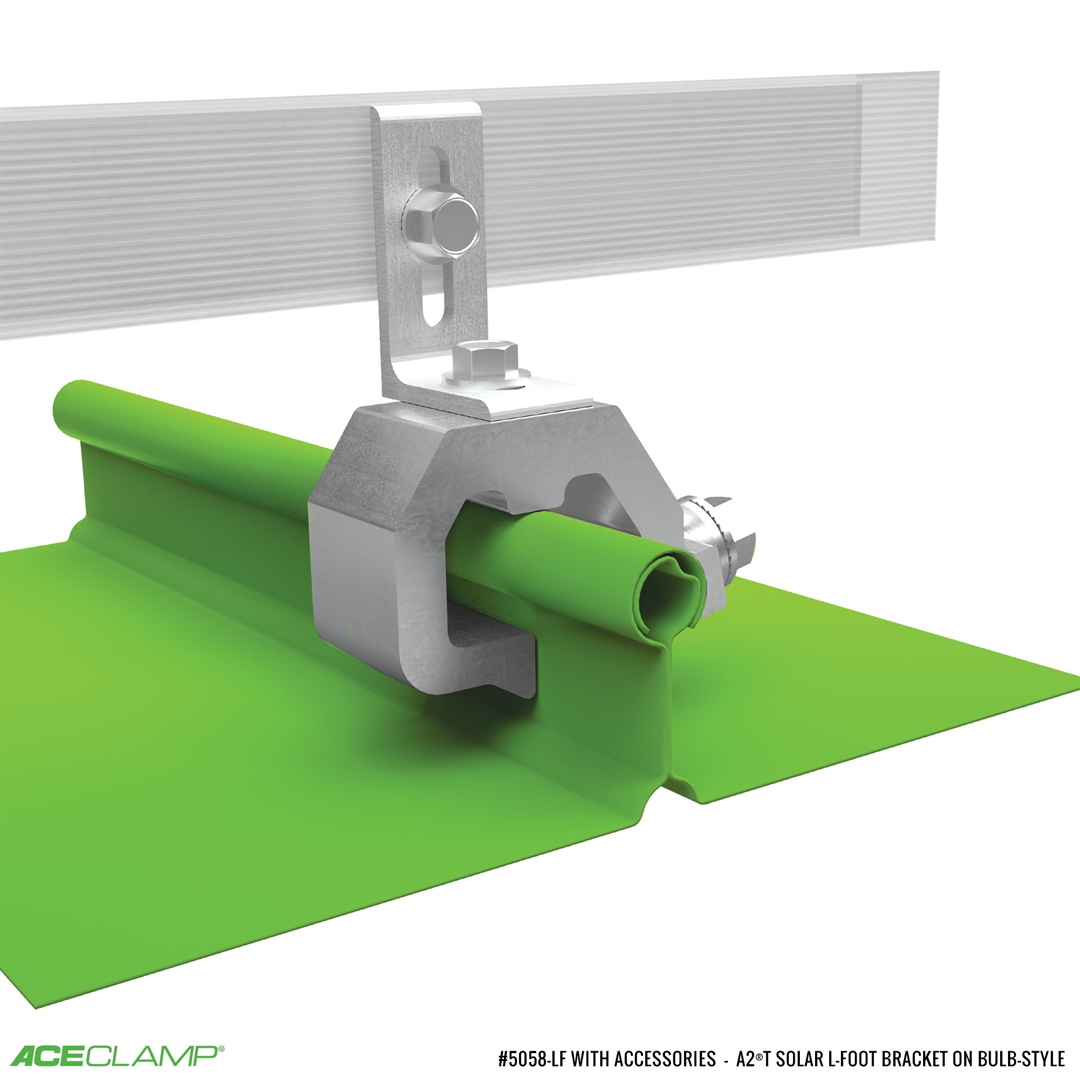 L-Foot Solar Panel Mounting Kit for Bulb-Style Standing Seam Metal Roofs - A2®T