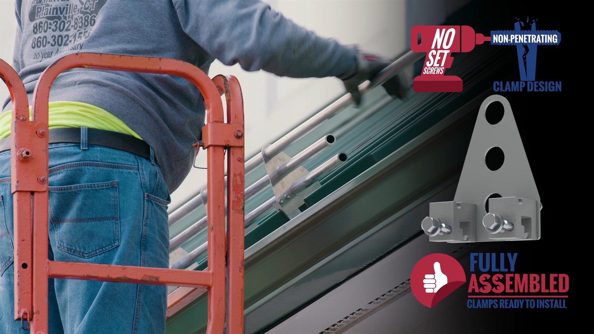 Customer hit by falling ice with previous snow-retention system