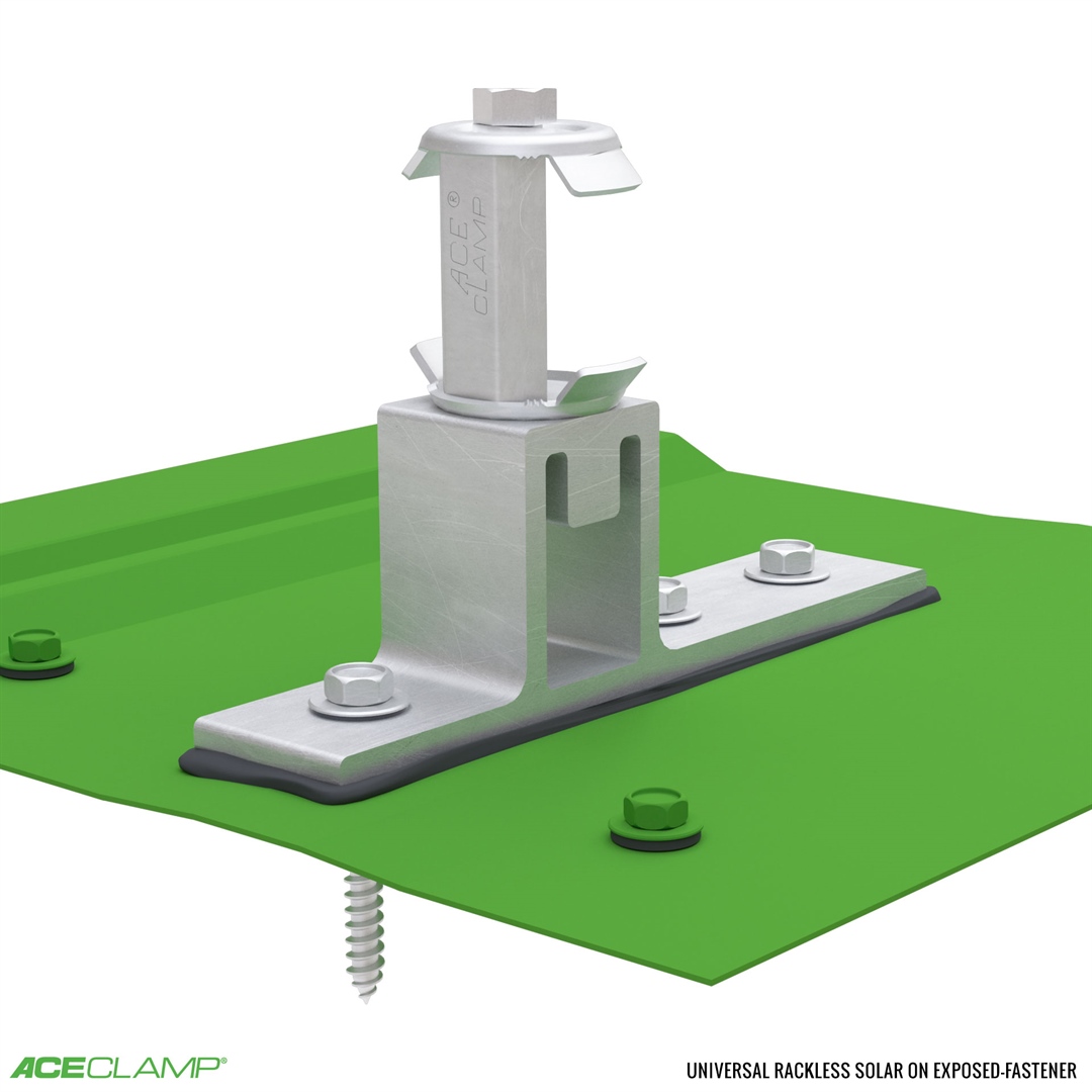Universal Railless PV Mount for Exposed Fastener